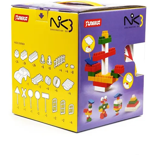 Конструктор детский Юніка NIK-3 128 деталей 71535  - фото 1