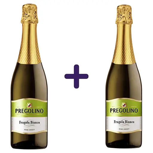 Напиток винный слабоалкогольный газированный Pregolino Fragola Bianco, полусладкий, 8,5% 1.5 л (2 шт. х 0.75 л) - фото 1