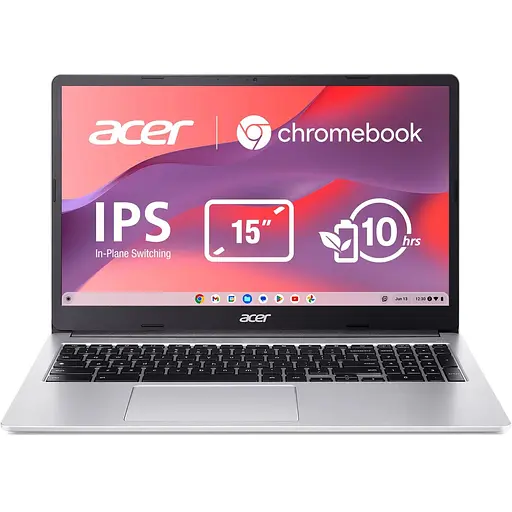 Acer Ноутбук Chromebook CB315-4HT 15" FHD IPS Touch, Intel C N4500, 8GB, F128GB, UMA, ChromeOS, серебристый