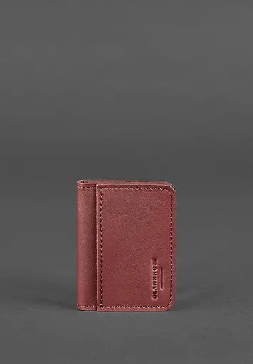 Кожаная обложка для ID-паспорта и водительского заседания 4.1 бордовая с гербом - фото 2