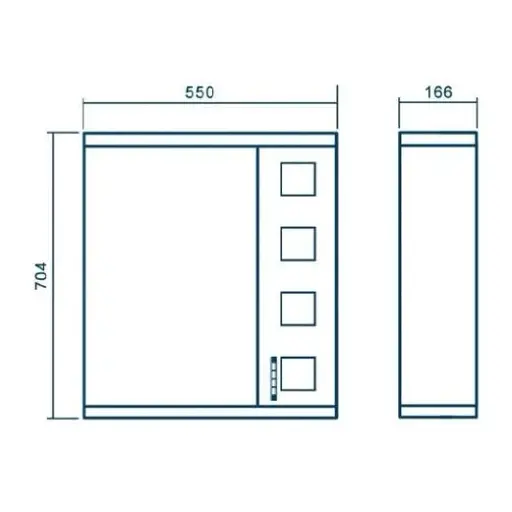 Дзеркало з шафкою ПіК Корфу праве Z-1 55 см Білий 30412 - фото 2