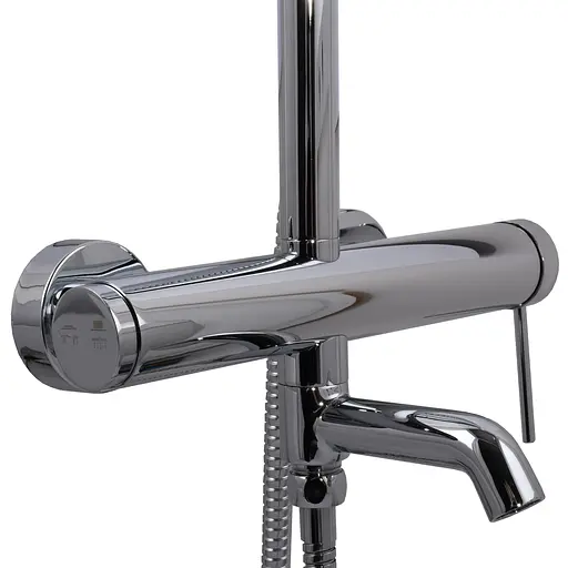 Душова система TOPAZ LOFT TLF 32102-H75-C хромована настінна для ванної з верхньою та ручною лійкою - фото 4