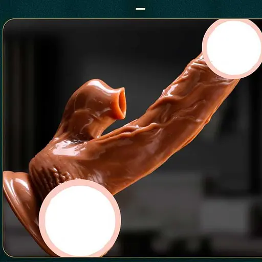 Реалистичный вибратор с подогревом для женщин силиконовый 18 см USB коричневый - фото 2