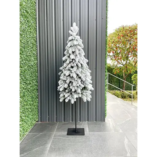 Ялинка Hvoya Style Lux лита вузька на металевій підставці 2 м засніжена