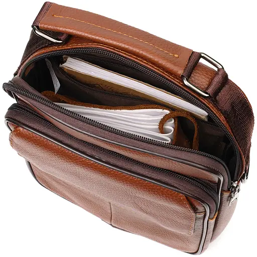 Шкіряна чоловіча сумка Vintage 19х25х6,5 см sum0023578 - фото 5