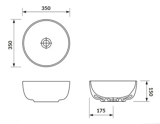 Раковина на стільницю Cersanit Moduo кругла 35 см K116-047 30412 - фото 3