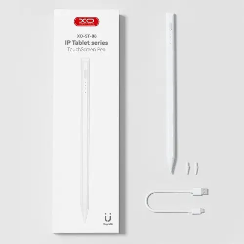 Стилус XO ST-08 Magnetic Capacitive Pen for Ipad Prevents False Contacts Білий - фото 2