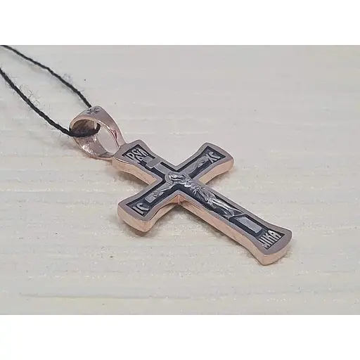 Золотий хрестик Харківська ювелірна фабрика. Розп'яття Христа. 11513-Ч - фото 2