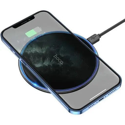 Беспроводная зарядка подставка Hoco CW6 Pro на 15W Type-C 2A черная - фото 4