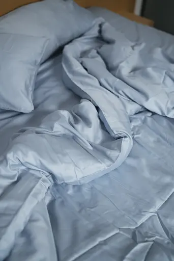 Комплект постельного белья сатин Ukrainian Sky синий - двухспальный - фото 4