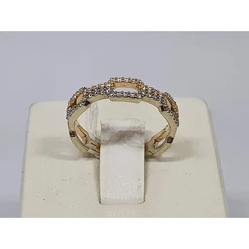 Золоте кільце Імперія золота з фіанітами. КВ1482И 17,5 - фото 4