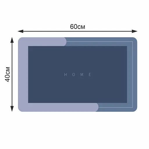 Диатомитовый коврик Aquarius Home для ванной Суперпоглощающий 40х60 см Голубой - фото 2