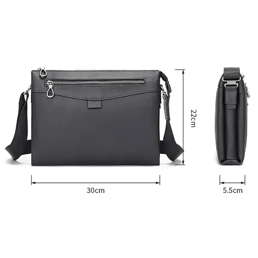 Кожаная мужская сумка через плечо John McDee 30.5х10х24 см sum0025737 - фото 9