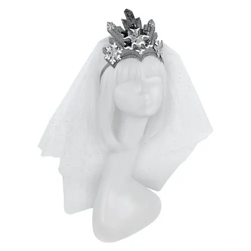 Корона Снежная королева мини с фатой - фото 1