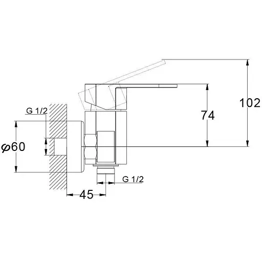 Змішувач для душу TROYA LAB5-A136 одноважільний 30412 - фото 3
