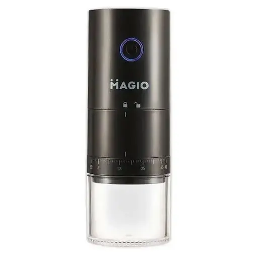 Аккумуляторная кофемолка для дома Magio MG-198 Li‑ion 1500мАч жерновой измельчитель кофейных зерен 25г Черный - фото 1