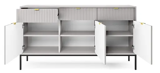 Комод Perfect Home Нова / Nova 3-дверний з 3 шухлядами і чорними ніжками KSZ154 Сірий (PFH-091242) - фото 2