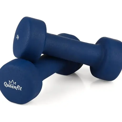 Гантели для фитнеса неопреновые Queenfit 2х2кг темно-синий
