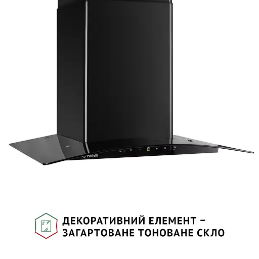 Витяжка декоративна зі склом Perfelli GRASSI 6PWB NERO - фото 3