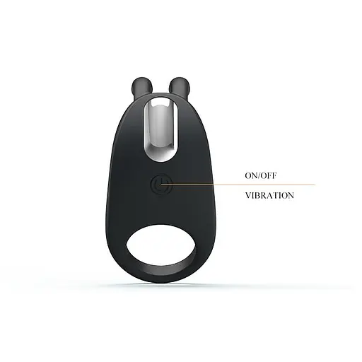 Эрекционное кольцо Pretty Love Rabbit Vibrator 7.5 см черный - фото 7