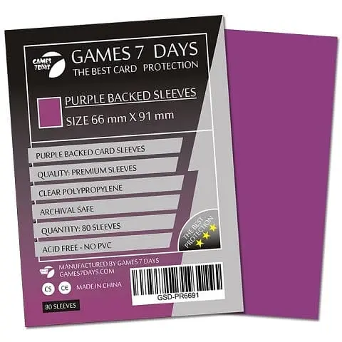 Аксесуар Games 7 Days Протектори для карт Games7Days 66 х 91 мм MTG, 80 шт. Purple PREMIUM (GSD-PR6691)