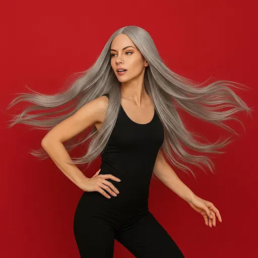 Парик аниме без челки 100 см Пепельный