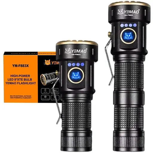 Тактический фонарь YEMAO YM-F883X мощный LED Zoom USB - фото 1