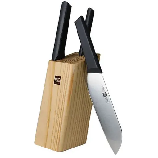 Комплект із 4 кухонних ножів сталевих на підставці Huo Hou Knife Set (HU0059)