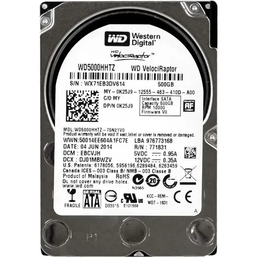 Жесткий диск 3.5 WD 500Gb WD VelociRaptor WD5000HHTZ Б/У - фото 1