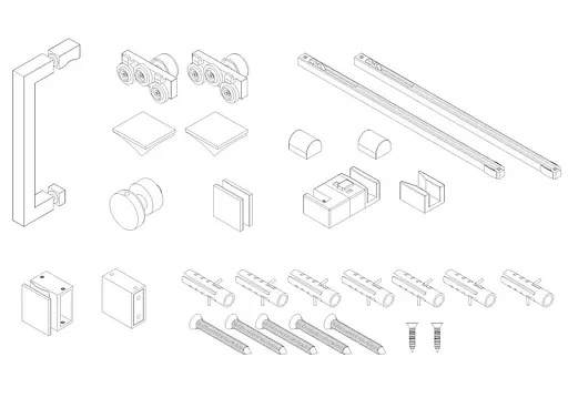 Двері в нішу Koer SR SD02-140x200-TR-01 прозоре скло Easy Clean 8 мм, хром KR5383, універсальні, прозорий, хром - фото 8
