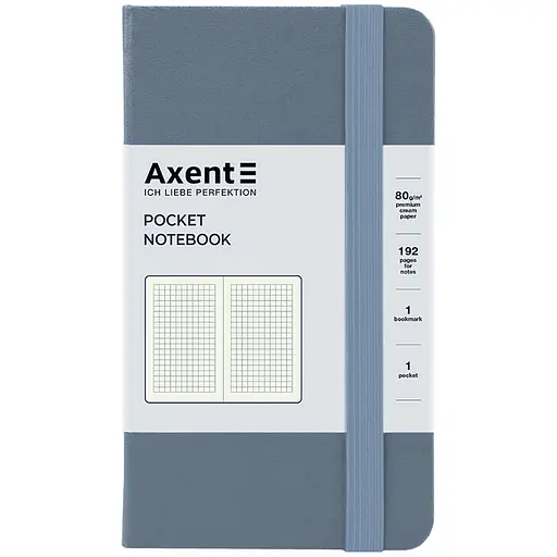 Книга записна Axent Partner в клітинку 95x195 мм 96 аркушів сіра (8301-62-A) - фото 5