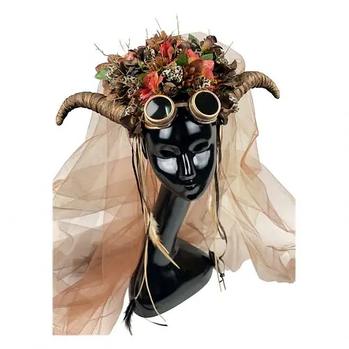 Обруч Фея Стимпанк с фатой - фото 1