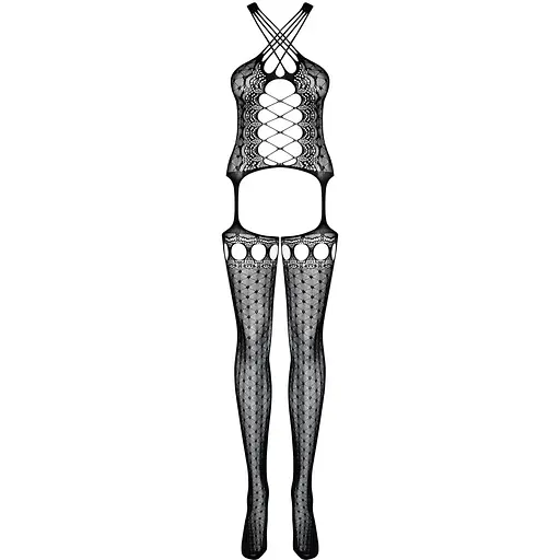 Бодистокинг Obsessive Bodystocking G313 S/M/L, шнуровка, геометрический декор - фото 5