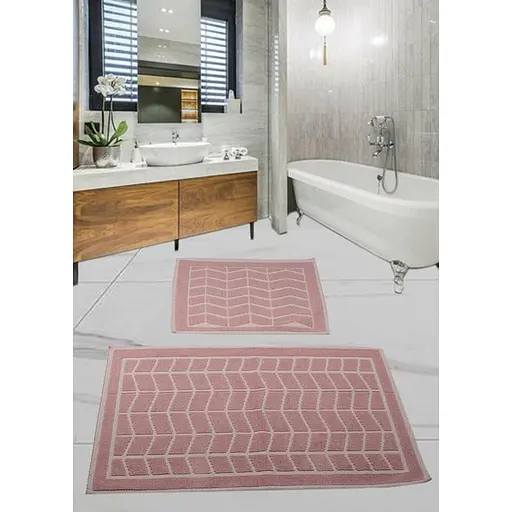 Набір килимків для ванної кімнати Diva Wave Pink 60 x 100 + 50 x 60