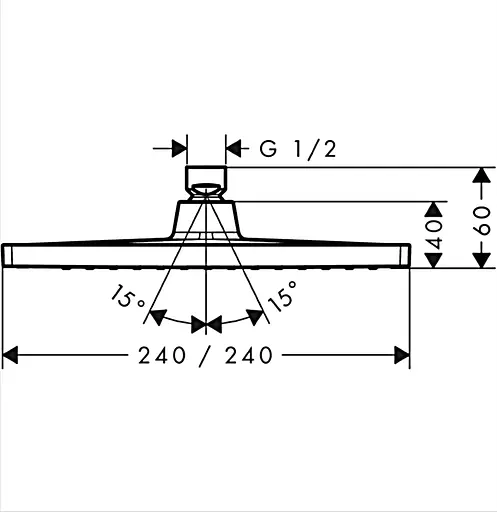 Верхний душ Hansgrohe Crometta E 240 1jet EcoSmart 9л/мин белый/ хром 26727000, Хром - фото 2