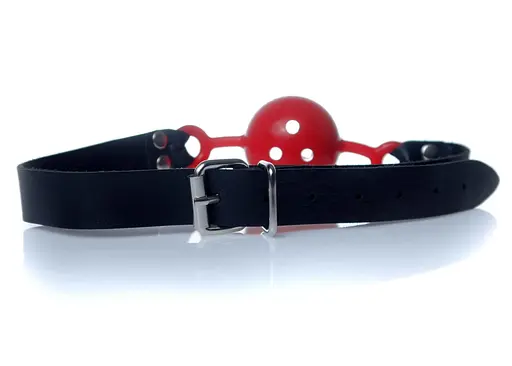 Кляп Fetish B - Series Ball Gag, 4.2 см (черный с красным) - фото 3