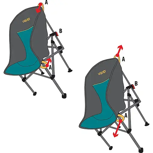 Стул раскладной Uquip Comfy голубой с серым (244011) - фото 11