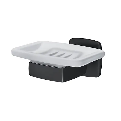 Мильниця Am.Pm Gem скляна настінна black A9034222, Чорний матовий - фото 1