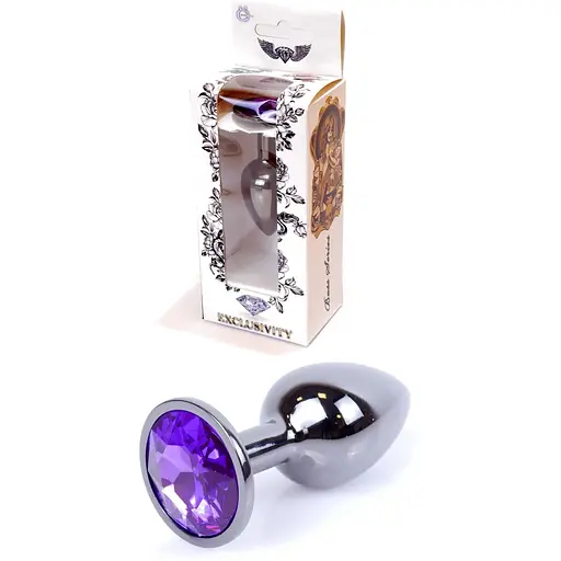 Анальна пробка Boss Of Toys Boss Series - Jewellery Dark Silver Plug Purple S, BS6400034, Срібний / Фіолетовий