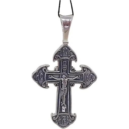 Срібний хрест Харківська ювелірна фабрика Розп'яття Христа. 3379-Ч