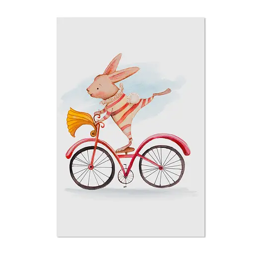 Листівка "Зайчик - акробат"
