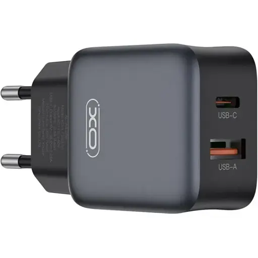 Адаптер живлення зарядний пристрій XO L156 30 W 2 порти USB-A + USB-C - фото 1