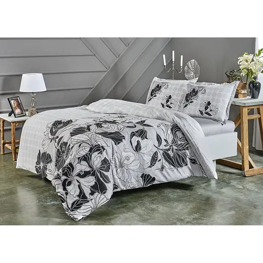 Комплект постільної білизни TAC Sharon Євро Сірий 000164777