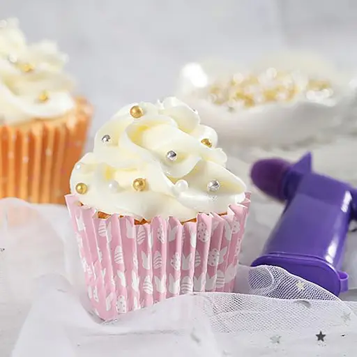 Пістолет шприц кондитерський для декорування тортів та капкейків цукровими намистинами та перлинами, Kitchen Master Фіолетовий 87730 - фото 7