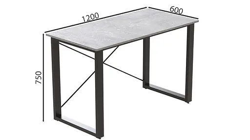 Письмовий стіл Ferrum-decor Драйв 750x1200x600 Чорний метал ДСП Бетон 32 мм (FRD-103323) - фото 2