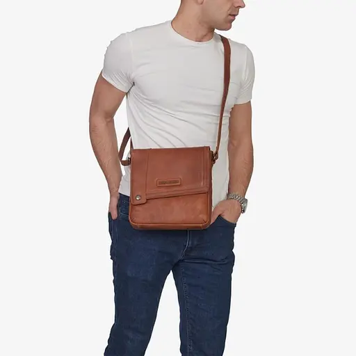 Кожаная мужская сумка через плечо Hill&Burry 24х24х6 см nsa0001279 - фото 3