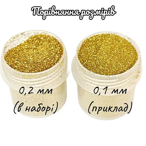 Набор глиттера для био-тату Fresh Tattoo glitter-set-02mm-20, 6 цветов по 12 мл - фото 2