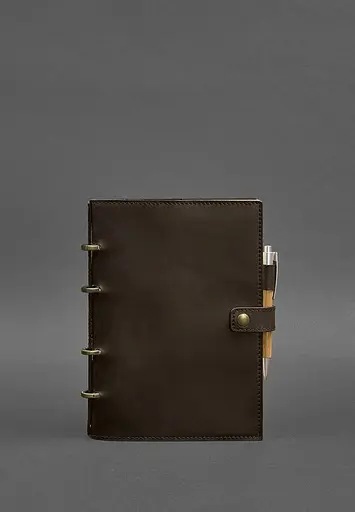 Шкіряний блокнот з датованим блоком (Софт-бук) 9.1 темно-коричневий Crazy Horse - фото 2