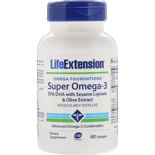 Уцінка. Супер Омега-3 Life Extension Omega Foundations Super Omega-3, 60 желатинових капсул  - фото 3