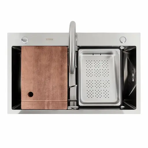 Кухонна мийка нержавійка CM 75x46B Platinum Handmade, Нержавіюча сталь - фото 3